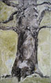 Baum 8, Portrait eies Baumstammes, mit Ölfarben gemalt